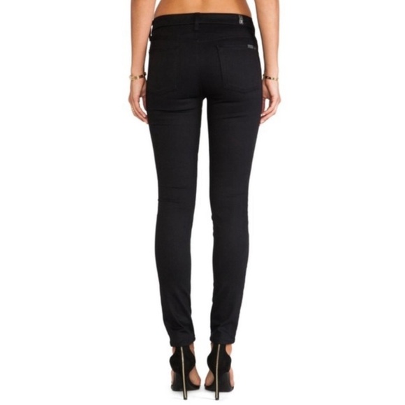 7 For All Mankind Pieced Skinny Gwenevere Shantung Colorblock Floral Jeans - Picture 3 of 15